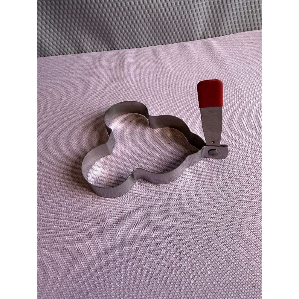 Mickey Mouse Shaped Pancake Cookie Sandwich Egg Mold Metal Handle Disney 5”